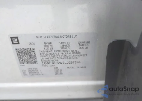 2020 Chevrolet Traverse Fwd Ls from USA, damaged, VIN 1GNERFKW2LJ257344